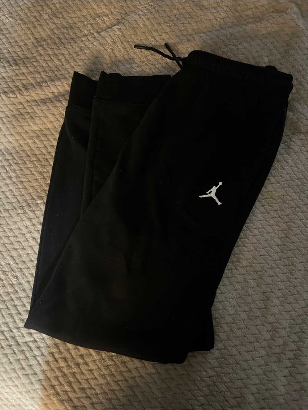 Jordan Black Jogger Sweatpants with White Jumpman Logo